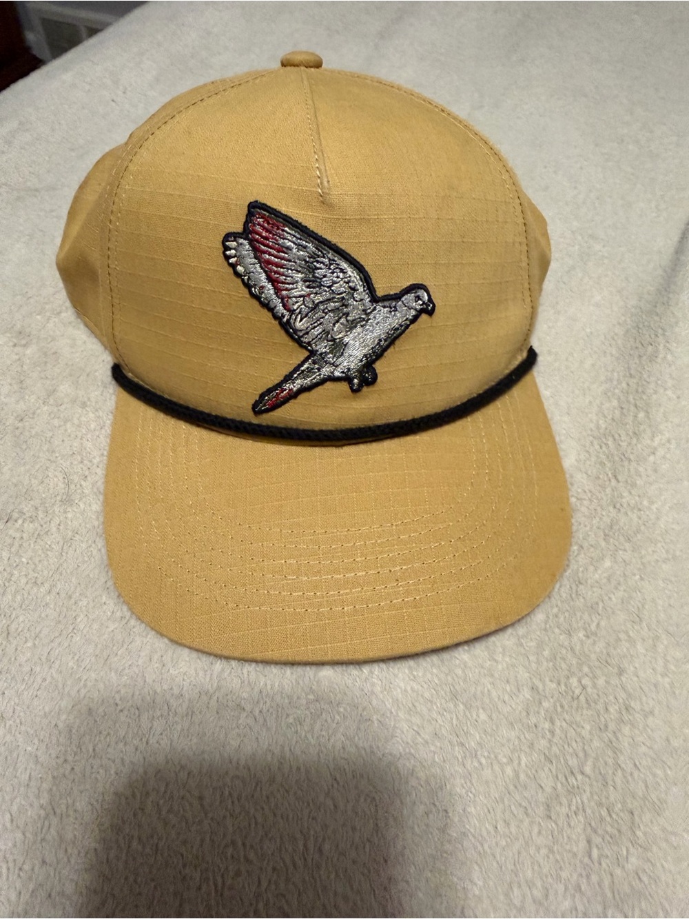 BURLEBO Mustard Yellow Cap with Pigeon Patch